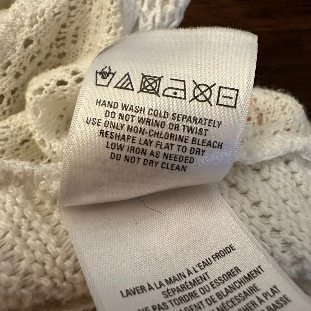 Meadow Rue  cream knit semi-sheer tank top size S - Image 8