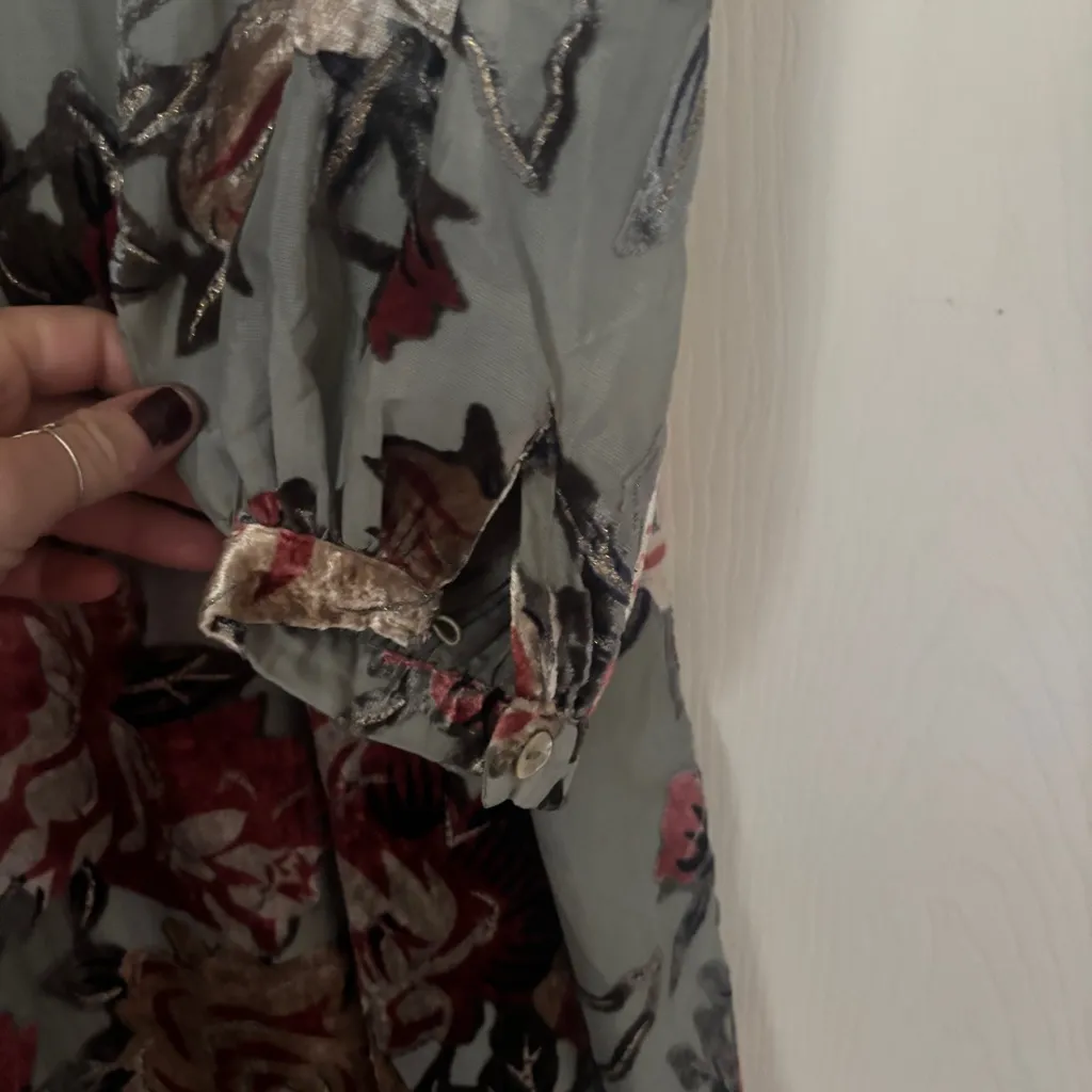 Soft Surroundings Burnout Floral Velvet Long Formal Dress Size Large - Image 3