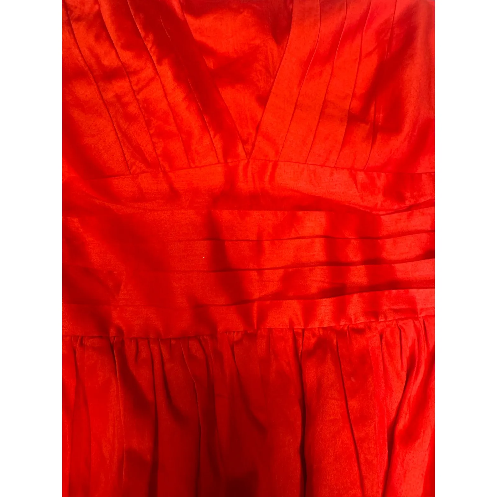 Moulinette Soeurs Anthropologie‎ Red Strapless Cotton Blend Dress - Size 6 - Image 6