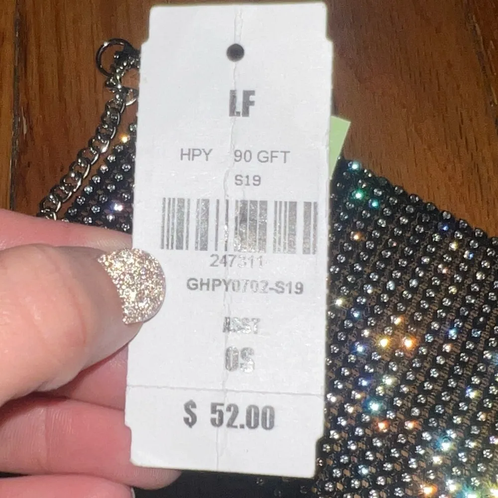 LF Rhinestone Mesh Chain Strap Crossbody Bag NEW - Image 3