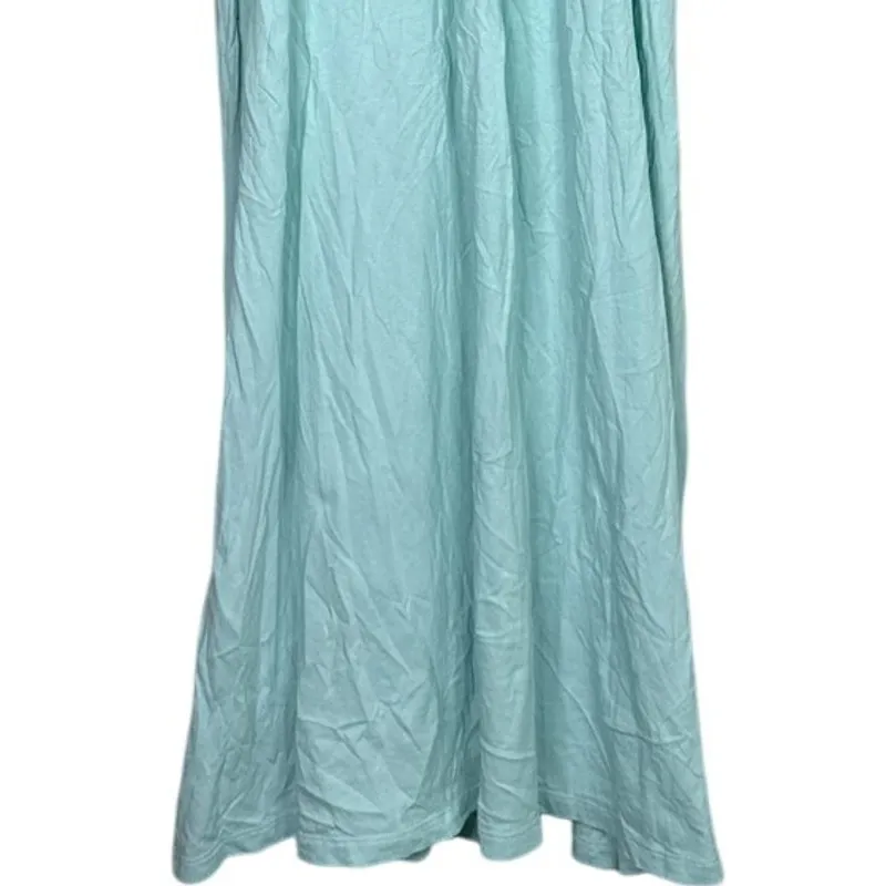 J. Crew Sleeveless Lightweight Knit Tank Maxi Dress Boat Neck XXS Azure Blue - Image 4
