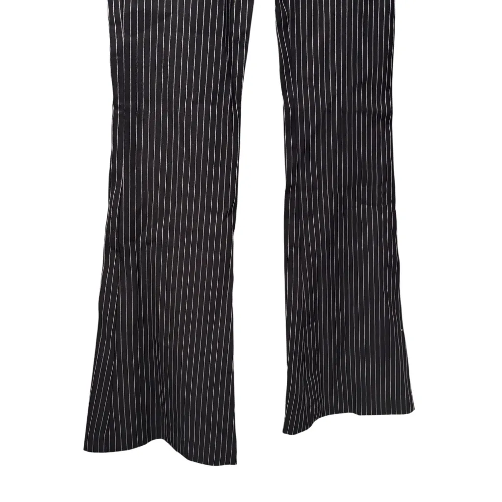 Avenue Montaigne Bellini Pencil Pinstripe Black White Flare Stretch Pants Sz 4 - Image 5
