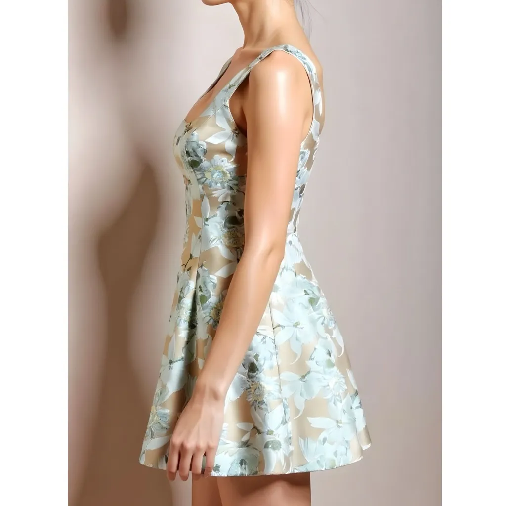 LOVERS + FRIENDS Urgonia Floral Mini Dress, Blush & Blue, Medium - Image 7