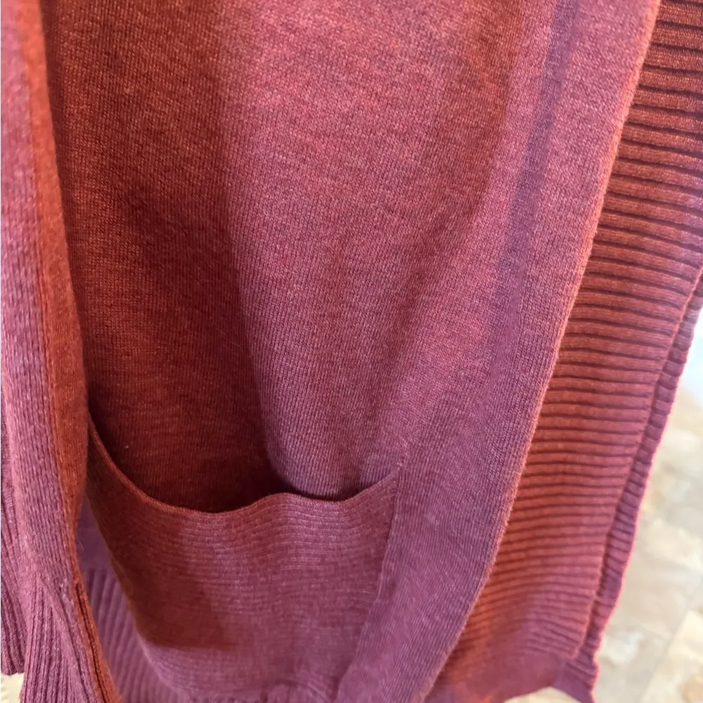 Natural Reflections | Rust Open Front Cardigan Sweater - Image 4