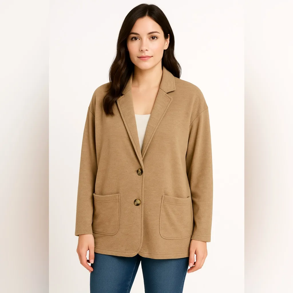 Universal Threads Universal Thread Tan Comfy Boyfriend Blazer - Image 2