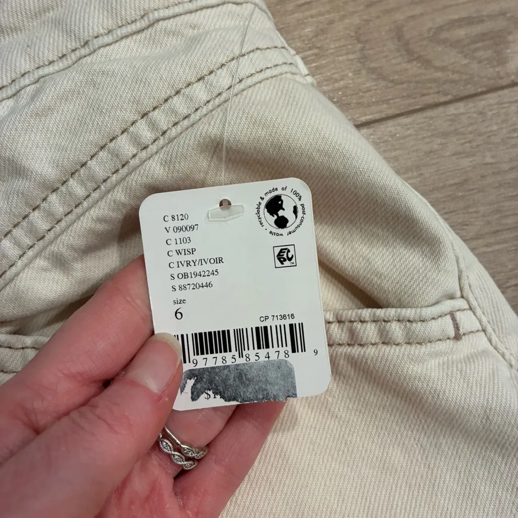 NWT We the Free People Come As you Are Denim Maxi Skirt Ivory Size 6 - Image 7