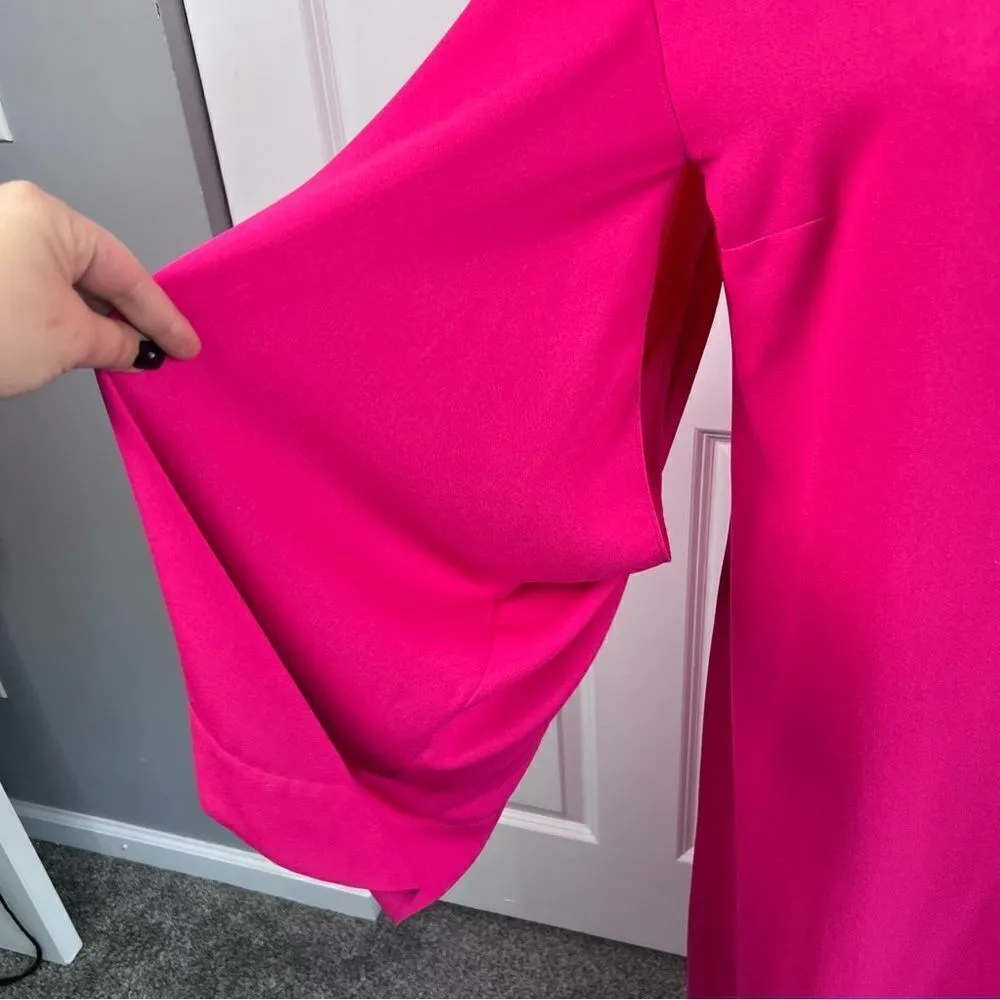 Sz 8 Geoffrey Henning (Nordstrom) Pink Open Back Kimono Sleeve Maxi Dress - Image 7