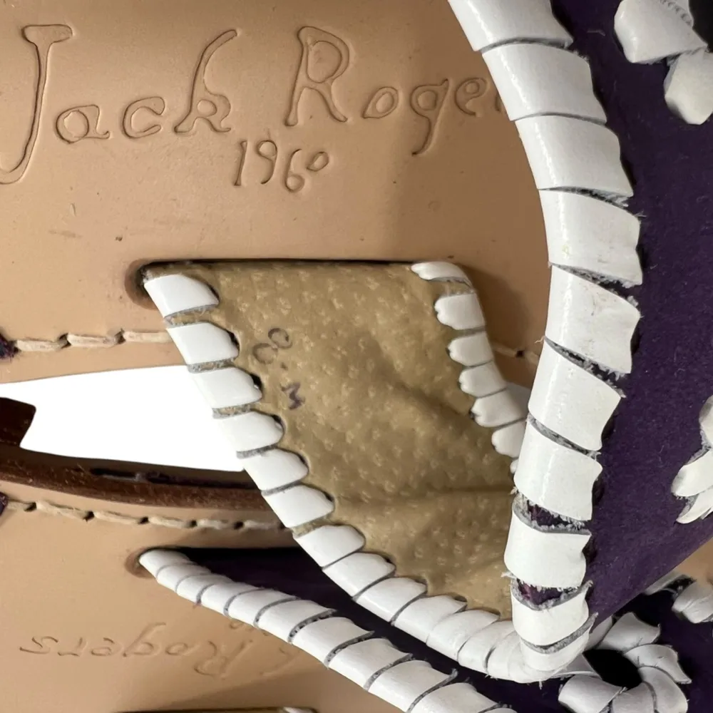 JACK ROGERS NAVAJO SANDALS In PLUM PURPLE & WHITE - Image 6