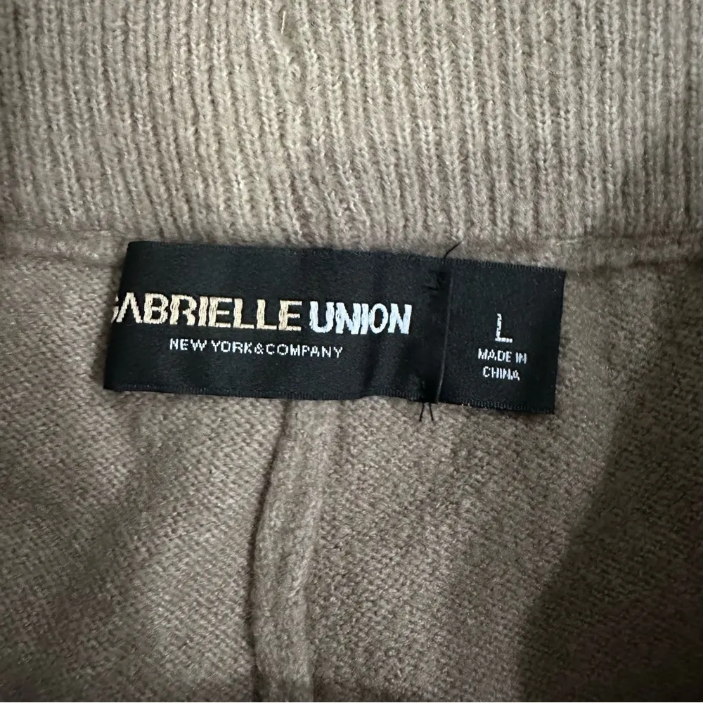 Gabrielle Union x NY&C High Rise Solid Lounge Jogger Tan Beige Size Large - Image 3