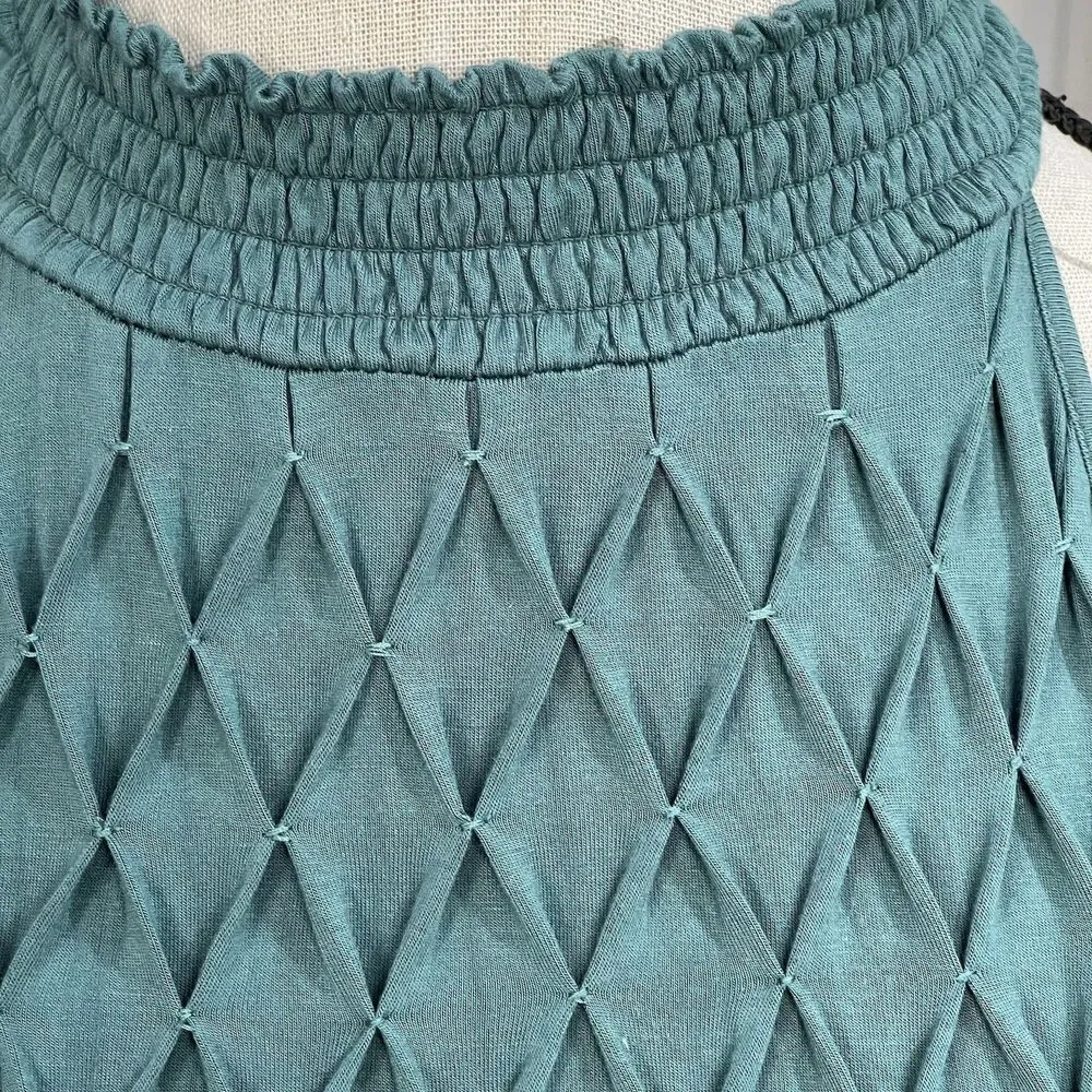 Cable & Gauge Womens Blouse Size Medium Teal Halter Neck Boho Summer Bohemian - Image 9