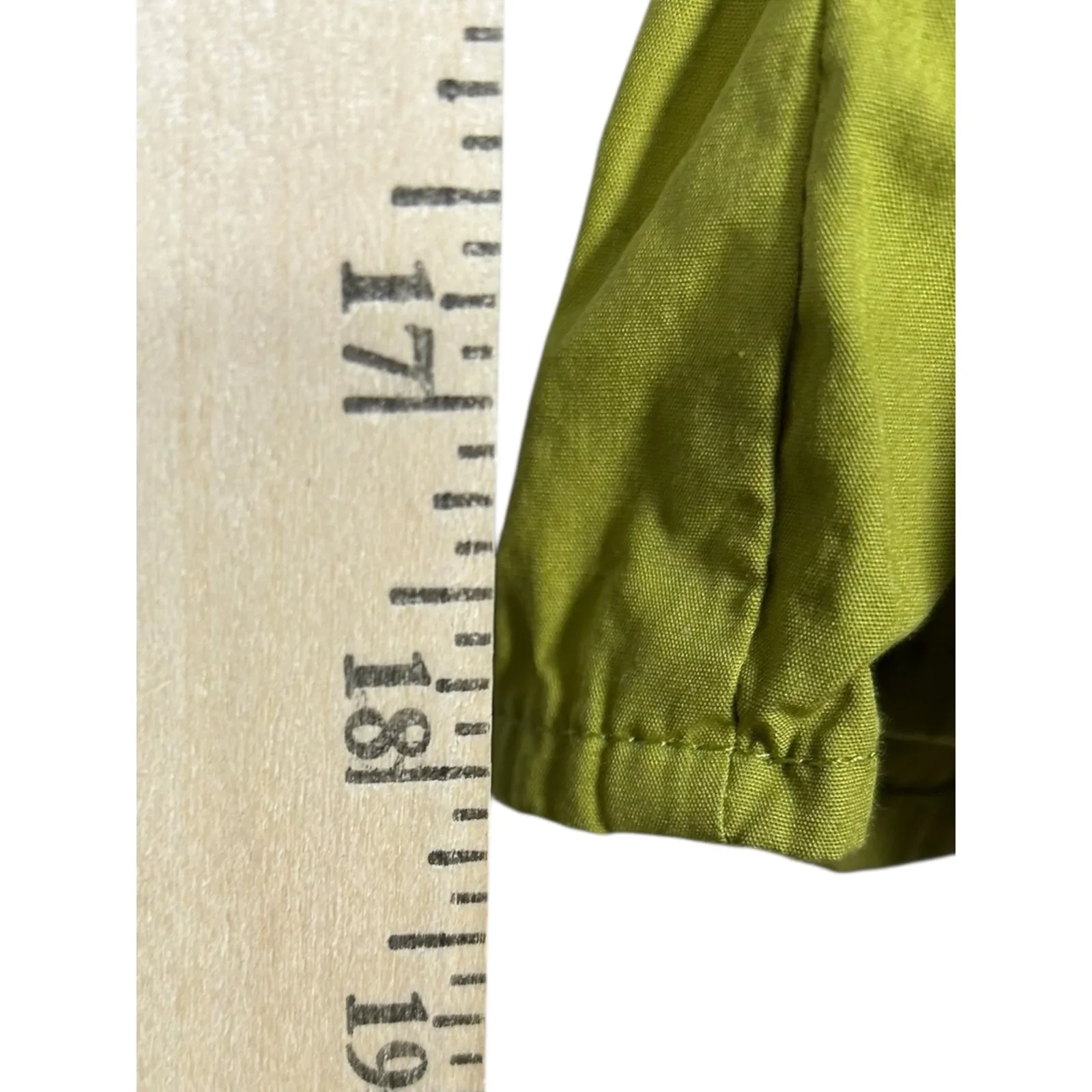 Faithfull The Brand Anthropologie Olive Green Milkmaid Peplum Smocked Top Medium - Image 9