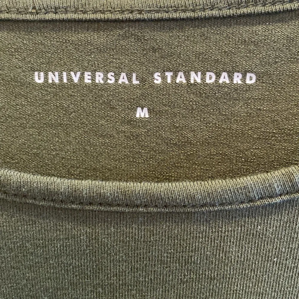 Universal Standard Iconic Geneva Pima Cotton Asymmetrical Crew Dress Green M - Image 3