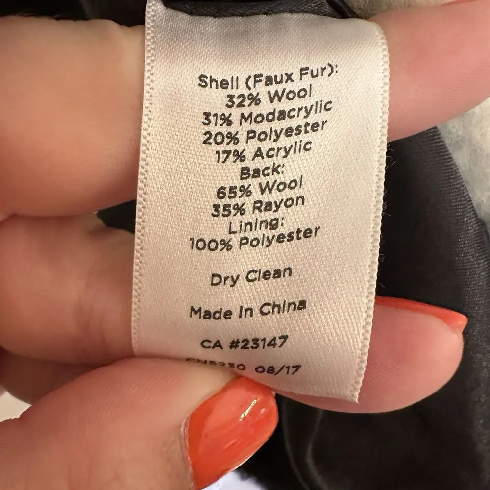 Talbots Size 2XL Black White Blanket Gingham Check‎ Long Wool Blend Vest Jacket - Image 5