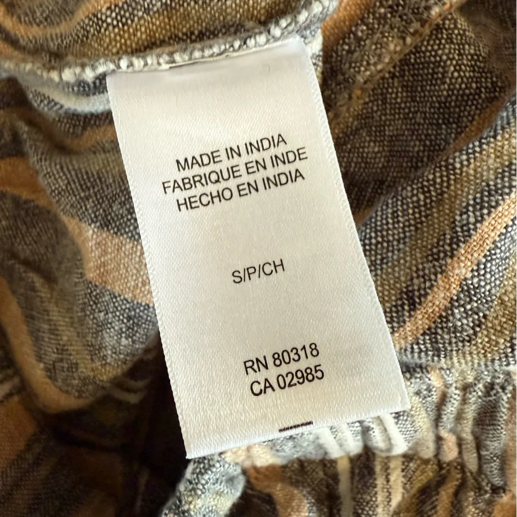 267 Lucky Brand Tan and Gray Striped Shorts Small - Image 4