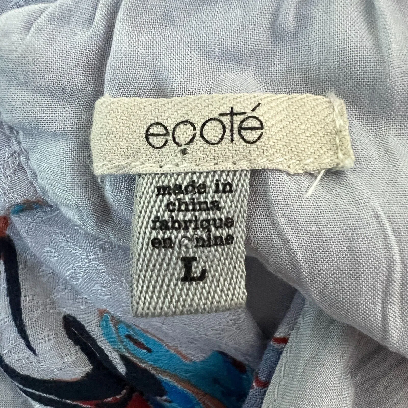 Ecote Dress Womens Large Blue‎ Floral Open Cutout Back Flowers Casual Bohemian - Image 6