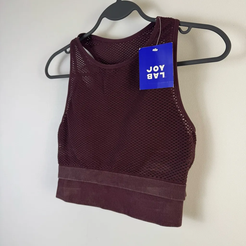 NWT JoyLab Mesh Sports Bra Medium Port Royale Double Layer Activewear Workout - Image 4