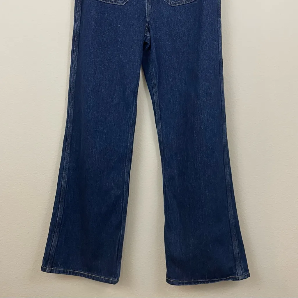 Anthropologie‎ Seventy + Mochi Mabel Wide Leg Jean Patch Pocket Dark VTG Size 27 - Image 8