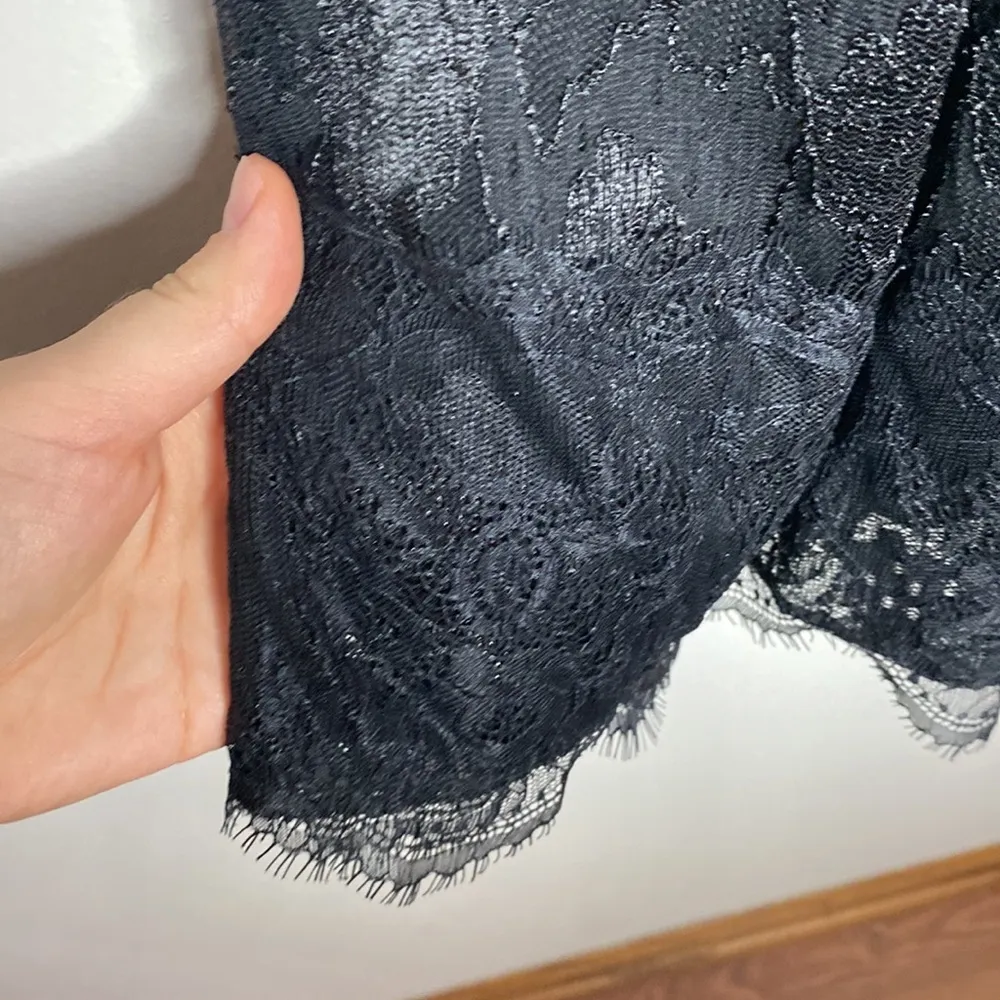 ASTR black lace layered illusion neckline romper size S - Image 9