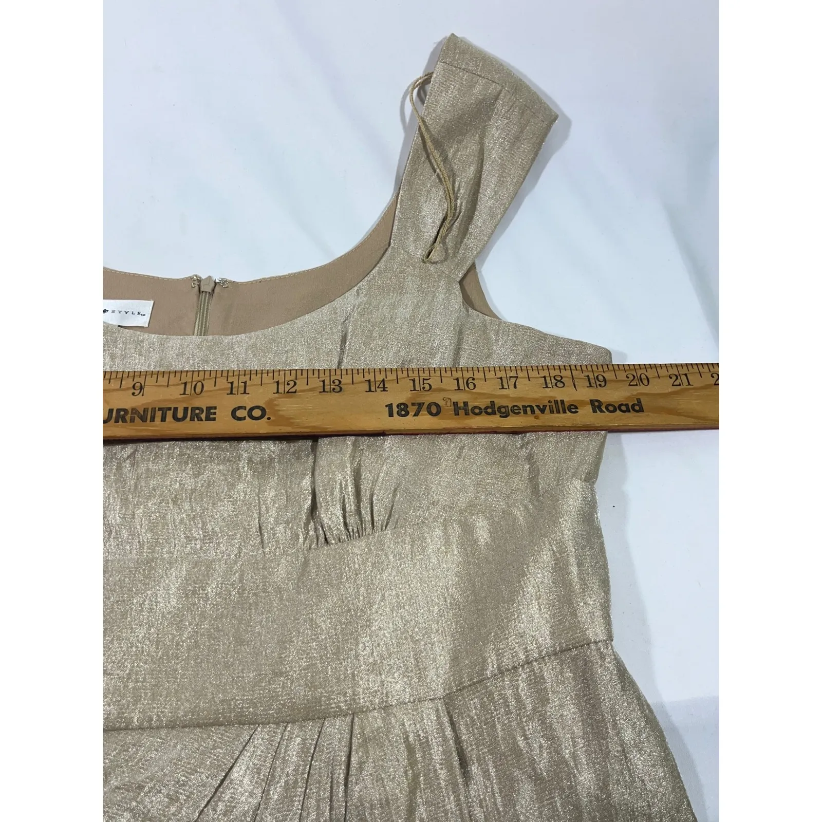 LONDON STYLE Women Sheath Dress Shimmer Cocktail Party Formal Gold Metallic 16 - Image 9