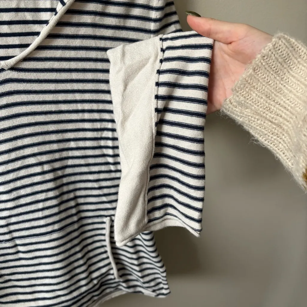 Roxy Striped V-Neck Hoodie - Image 2