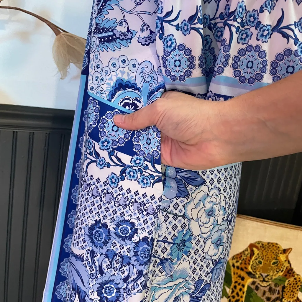 Hale Bob Kaylani Coastal Hamptons Bell Sleeves Floral Dress - Sz XS 🧡🎀 - Image 7