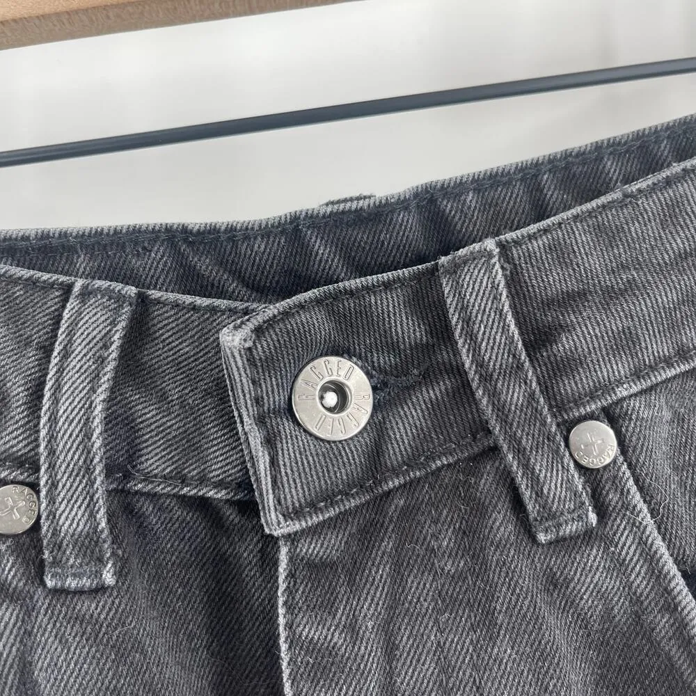 THE RAGGED PRIEST Jeans Size 26 Bum Rip Denim Washed Out Black High Waist Cotton - Image 13