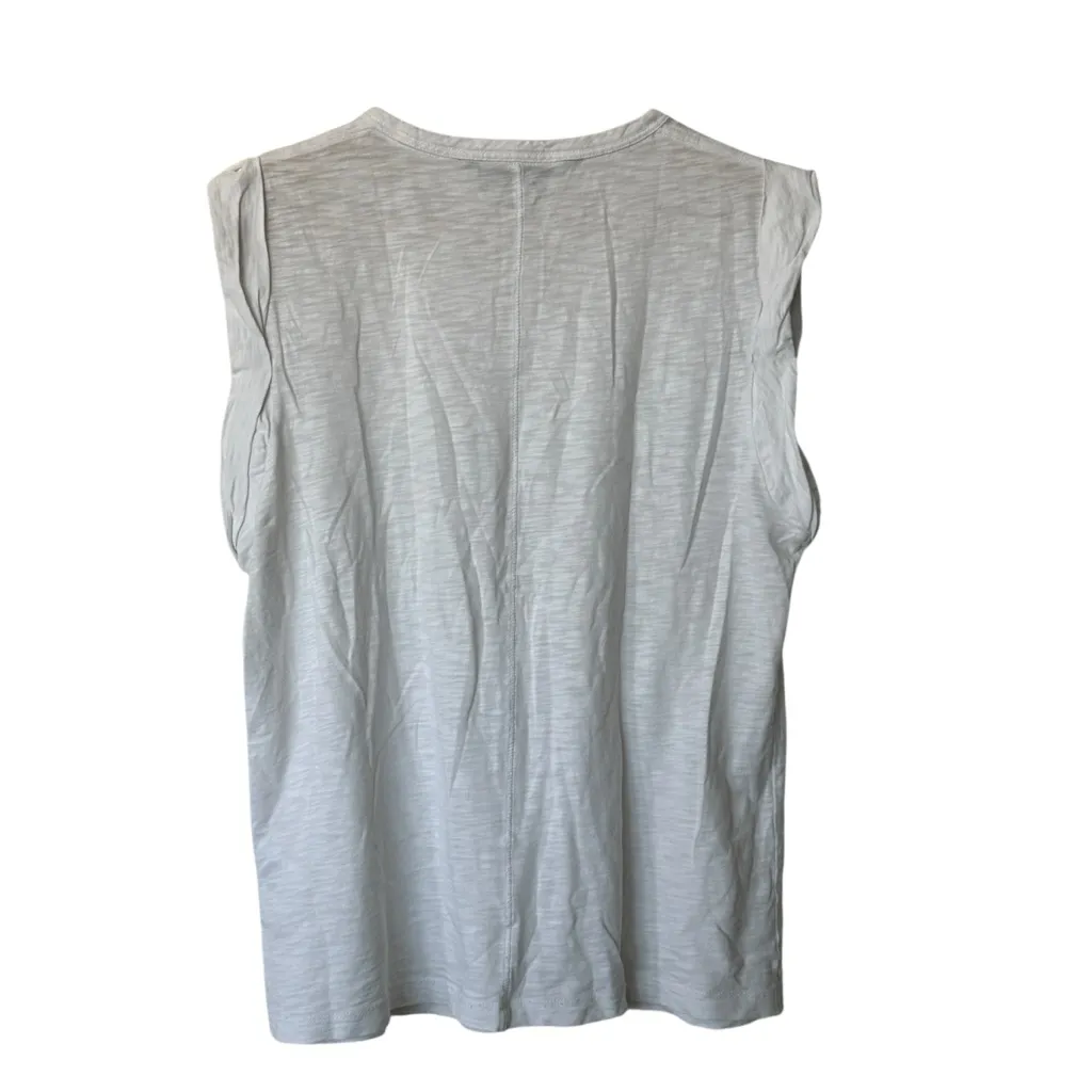 Veronica Beard Dree Muscle Tee White Sleeveless Top S - Image 4
