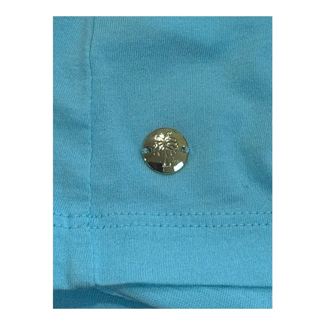 Lilly Pulitzer‎ Lyra Cold Shoulder Ruffle Top Seasalt Blue Women Size XS - Image 10