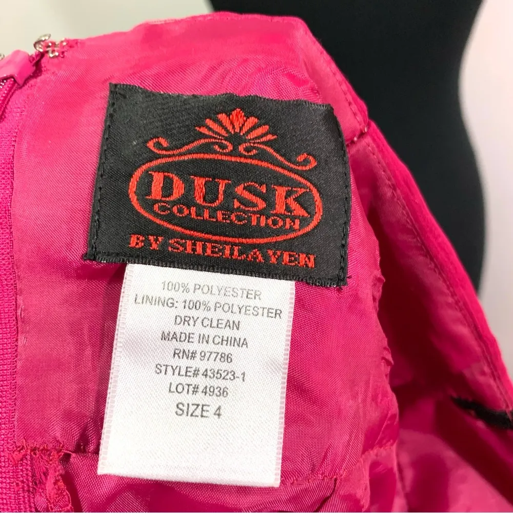 Fuchsia Pink Flowy Tiered Halter Dusk Collection By Sheila Yen Dress Size 4 - Image 10