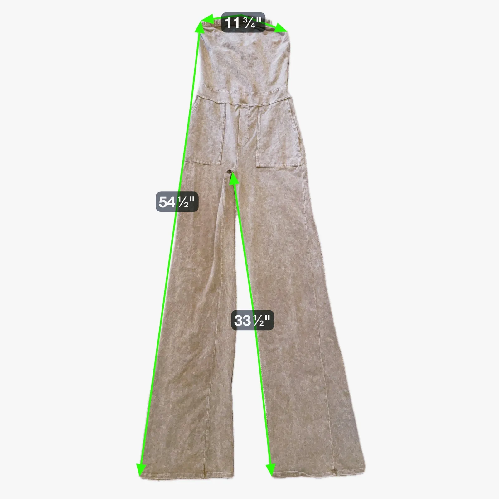 Bijou Western Strapless Wide Leg Jumpsuit Small Tan Cowgirl Ranch Earthy Boho Brown - Image 9