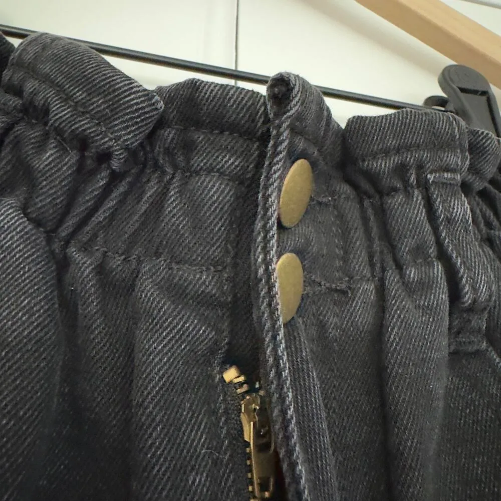 Princess Polly Open Road Paper bag Waist Jeans Black distressed pockets paperbag - Image 4