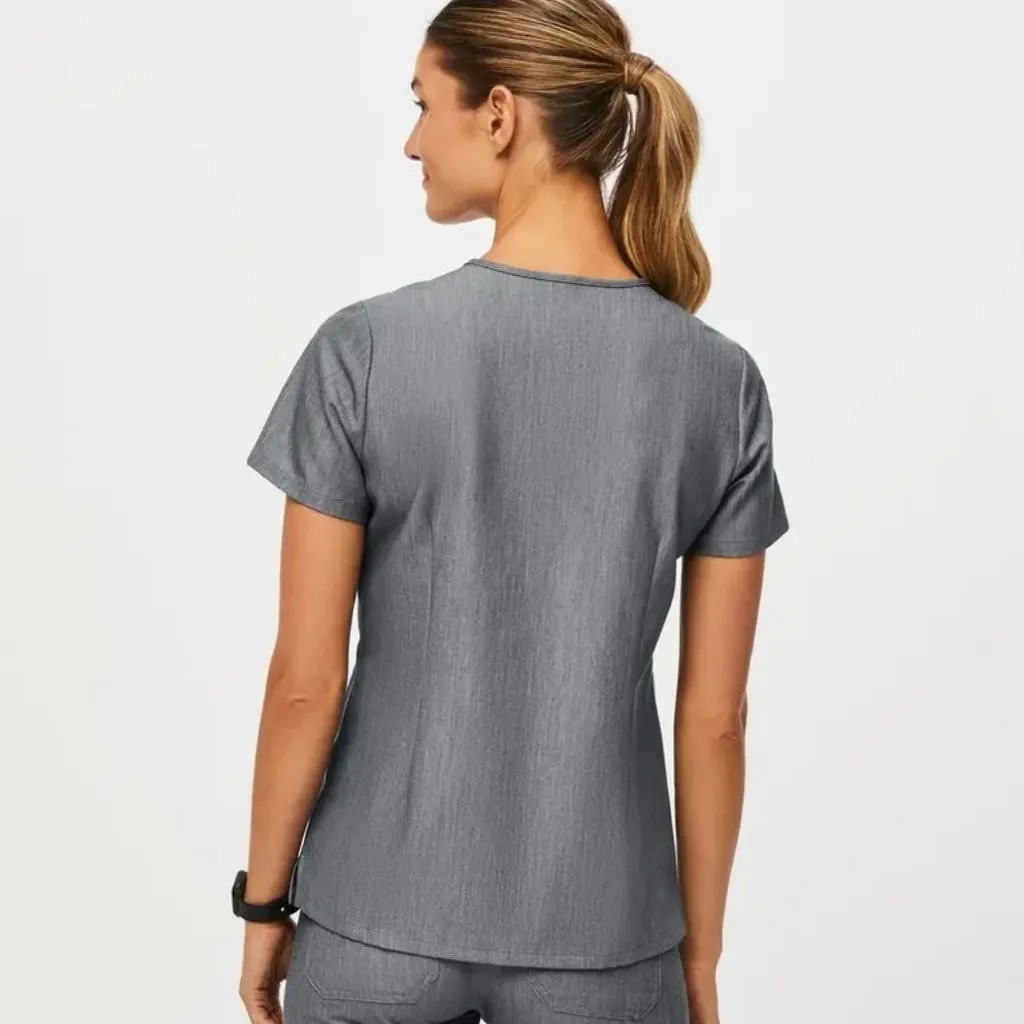FIGS  SCRUBS Graphite Gray  Catarina One-Pocket‎ Scrub Top Size Medium - Image 3