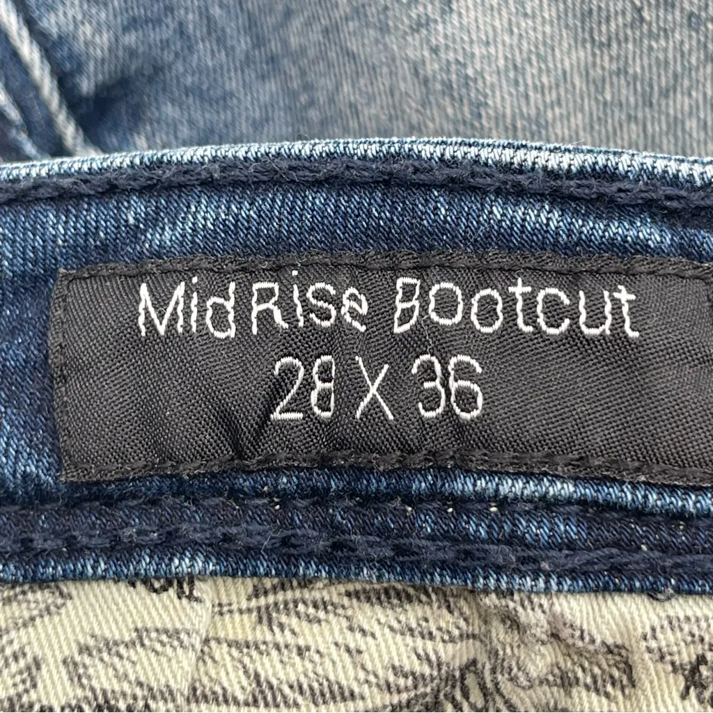 Rock & Roll Cowgirl Jeans Womens Size 30x34 Bootcut Stretch Denim Braided Y2K - Image 12