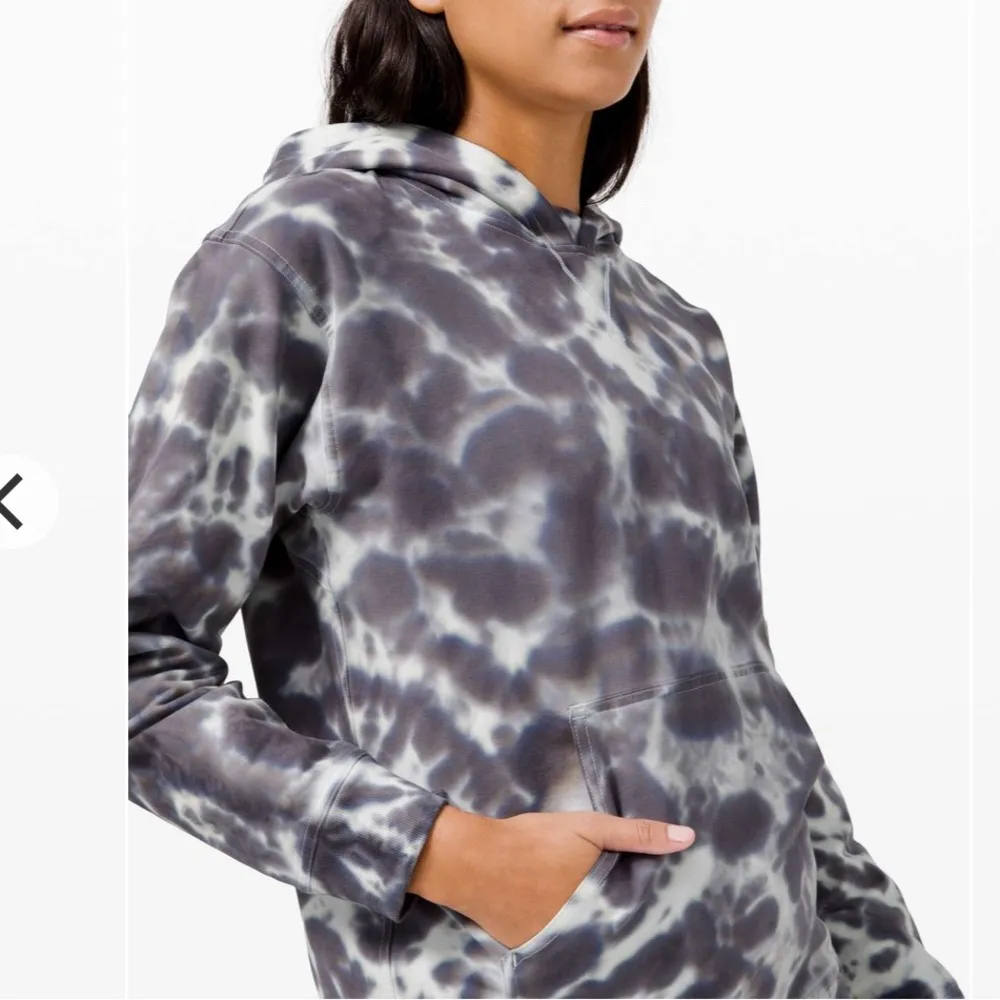 Lululemon All Yours Hoodie Tie Dye Fleece Tie Dye Graphite Grey Size 6 293 - Image 8