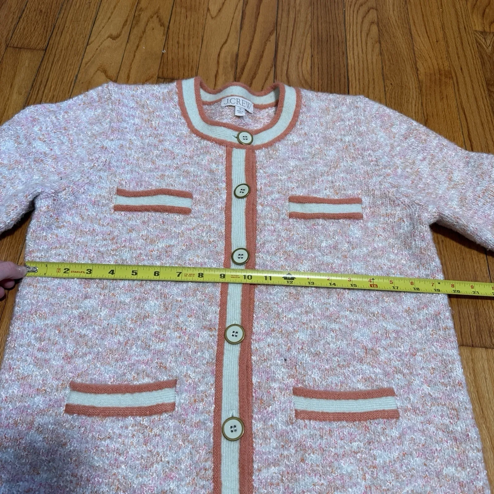 J. Crew Marled Sweater Lady Jacket in Ice Pink Size Medium‎ - Image 8