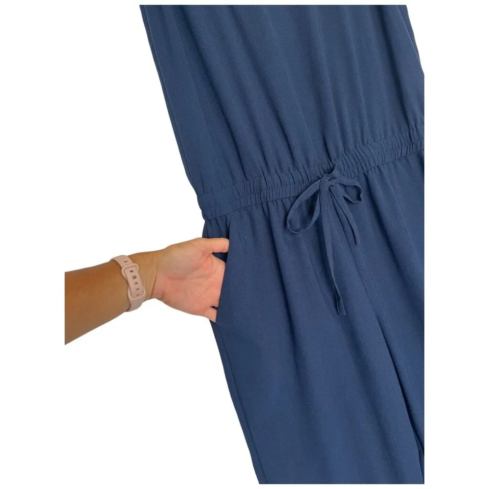 CAbi Womens Size XS Jumpsuit French Navy Sleeveless Scoop Neck Drawstring Blue - Image 14