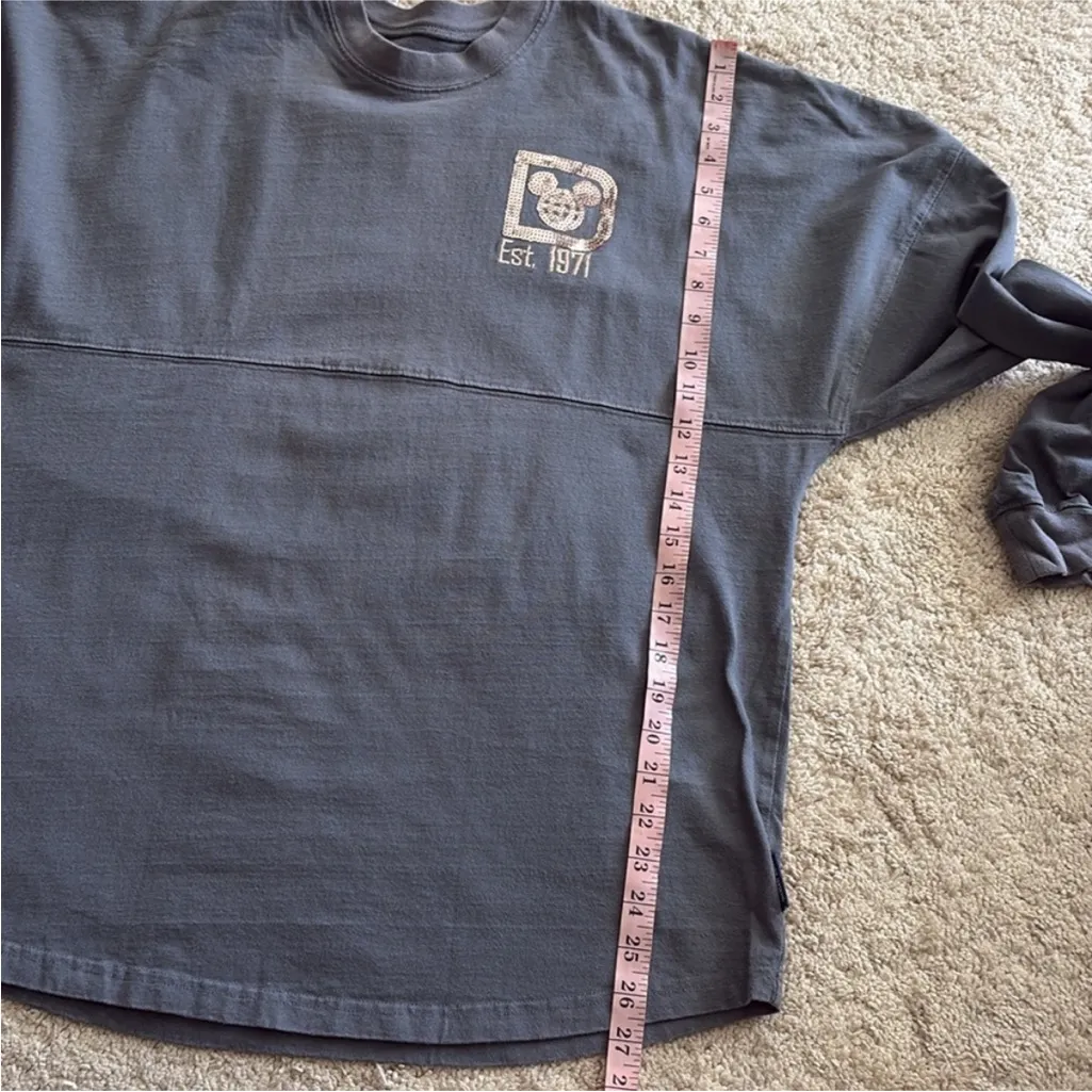 Disney Parks Spirit Jersey Women’s Rose Gold Sequin Long Sleeve Gray Size L - Image 12