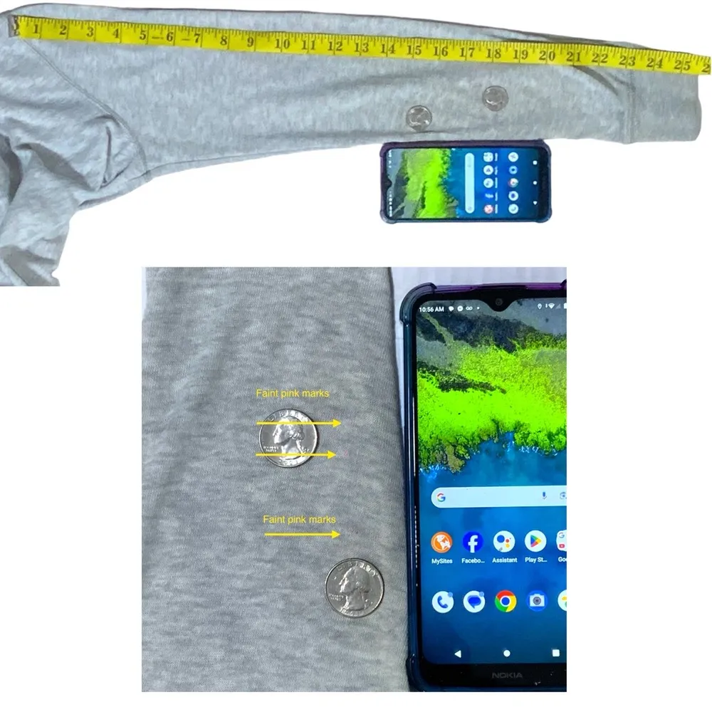 Pink Victoria’s Secret Half Zip Pullover Sweatshirt Top Streetwear Gray Small - Image 8