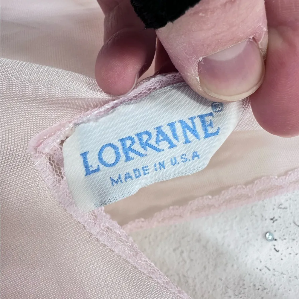 Lorraine Baby Pink Lightweight Double V Neck Floorlength Maxi Feminine Nightgown Size M - Image 3