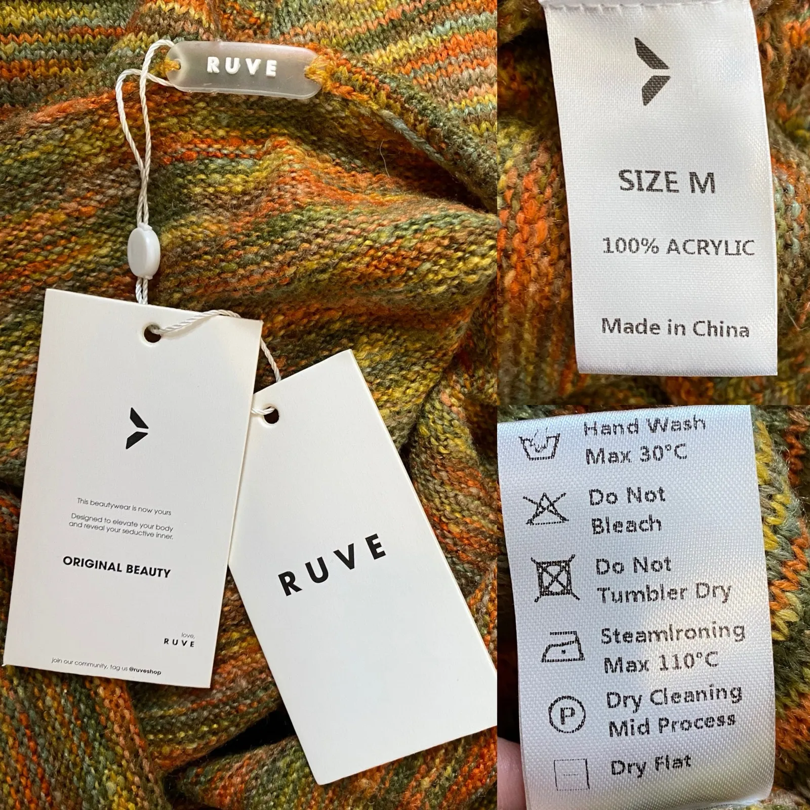 RUVE Vana Crochet Halter Dress Green Size M - Image 5