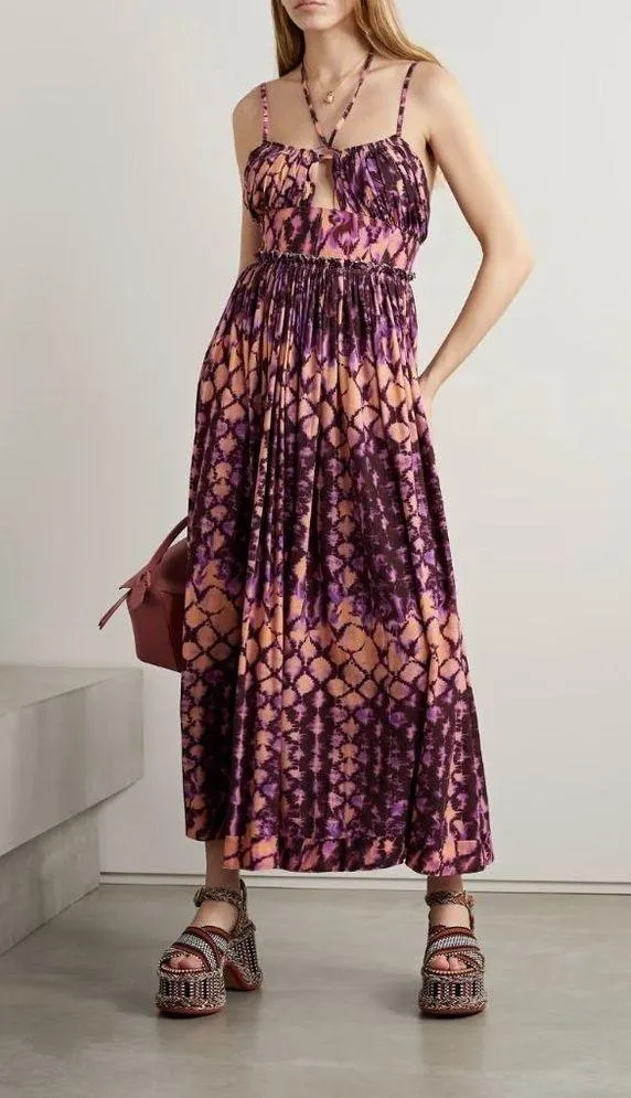 Ulla Johnson Freya Open Back Dress Bohemian Sundress Wisteria Womens 2 - Image 3