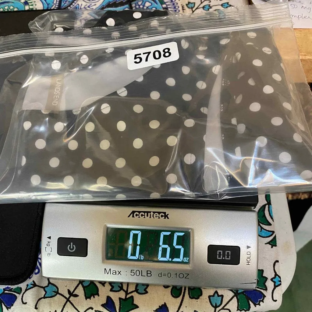 Lands' End Tankini Swim Top Womens 2 Black White Polka‎ Dot Nylon Padded Cups - Image 8