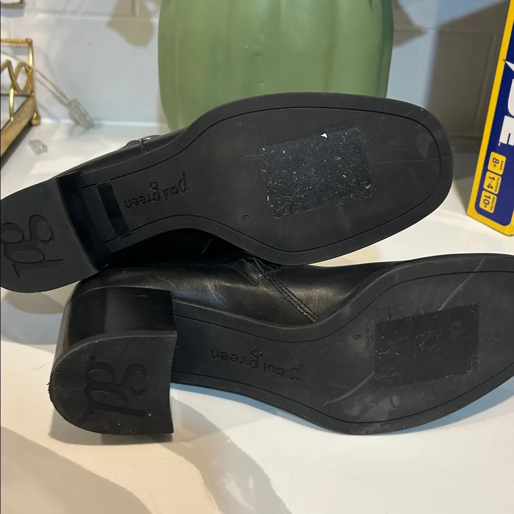 Paul Green Jewel Bootie UK 6 Fits like US 7.5 or 8 NEW Black Buckle Leather - Image 3