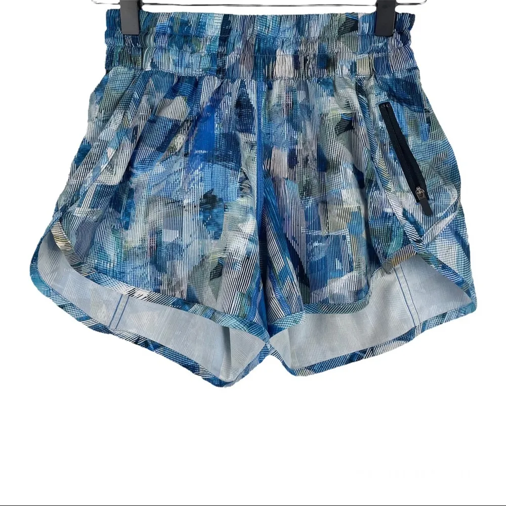 Lululemon Tracker Short Sz 4 Blue Sun Dazed Print Athletic 4” Inseam - Image 6