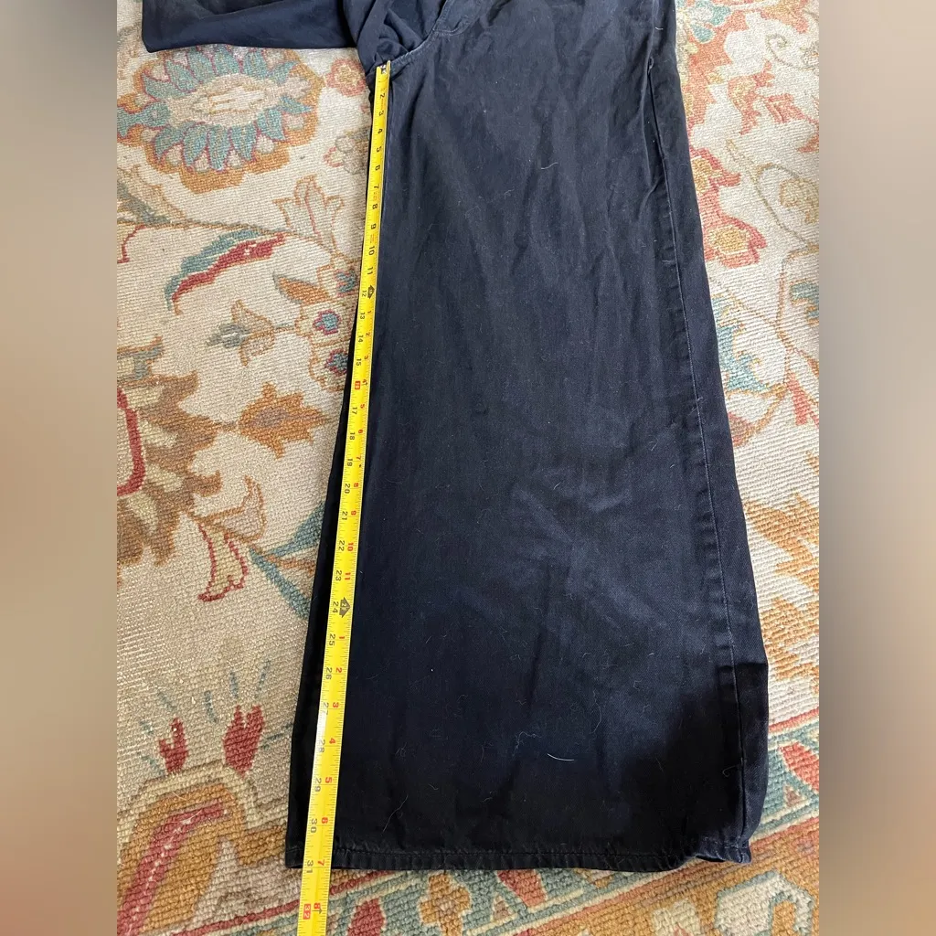 Mid Rise Super Wide-Leg Black fly button Jeans - Image 4