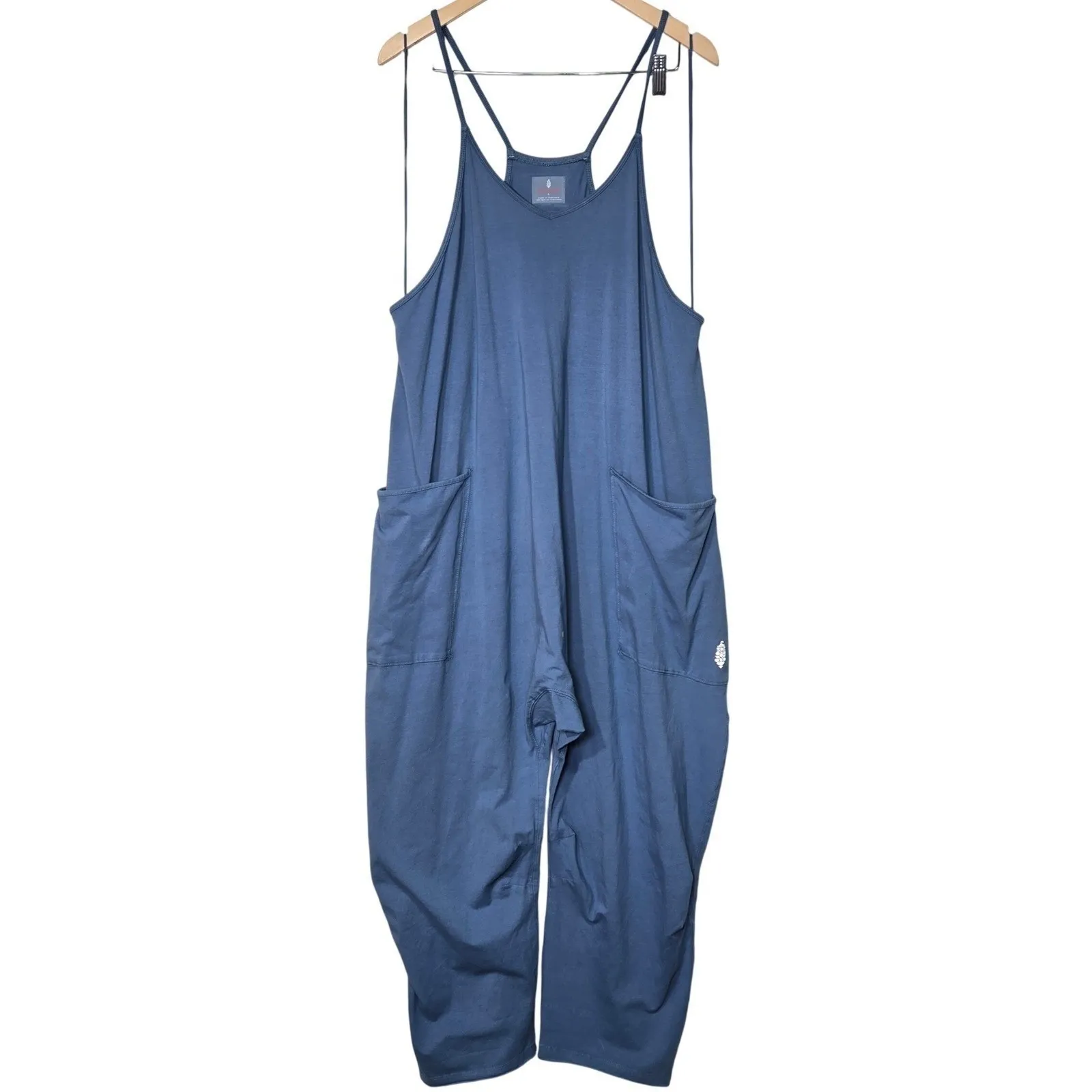 Free People Movement Hot Shot Jumpsuit Romper in Skyline Size L Wide Leg Pockets - Image 2