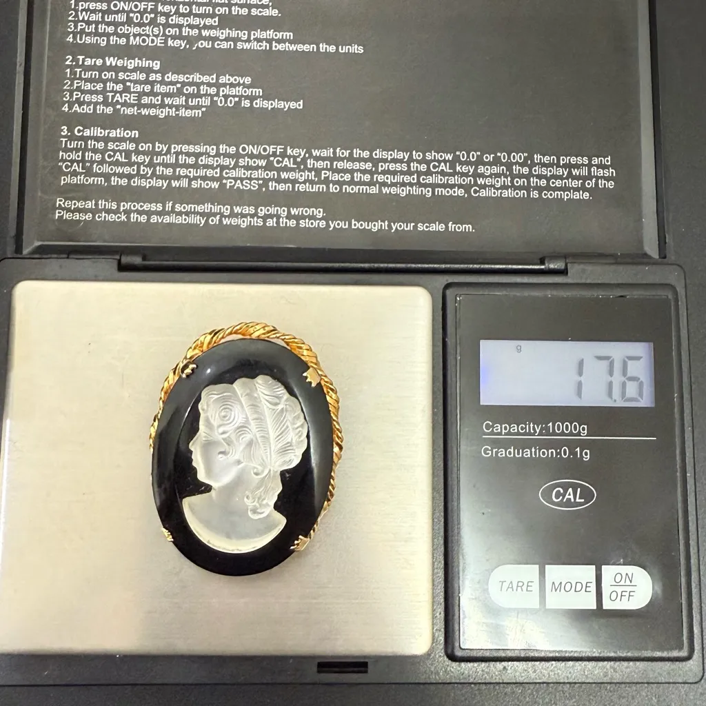 Vintage Unsigned White Lucite Black Satin Glass Gold - Image 11