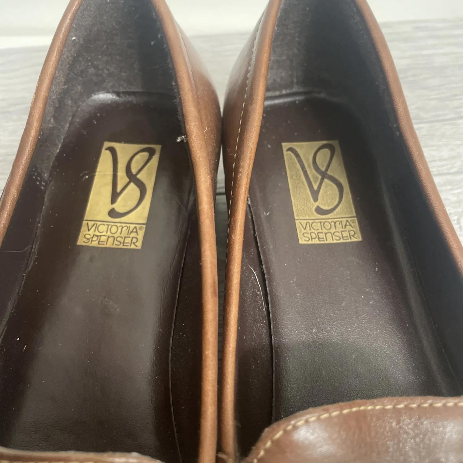 Victoria Spenser Pat‎ 9 Women's leather loafers With Brass Accent Brown - Image 6