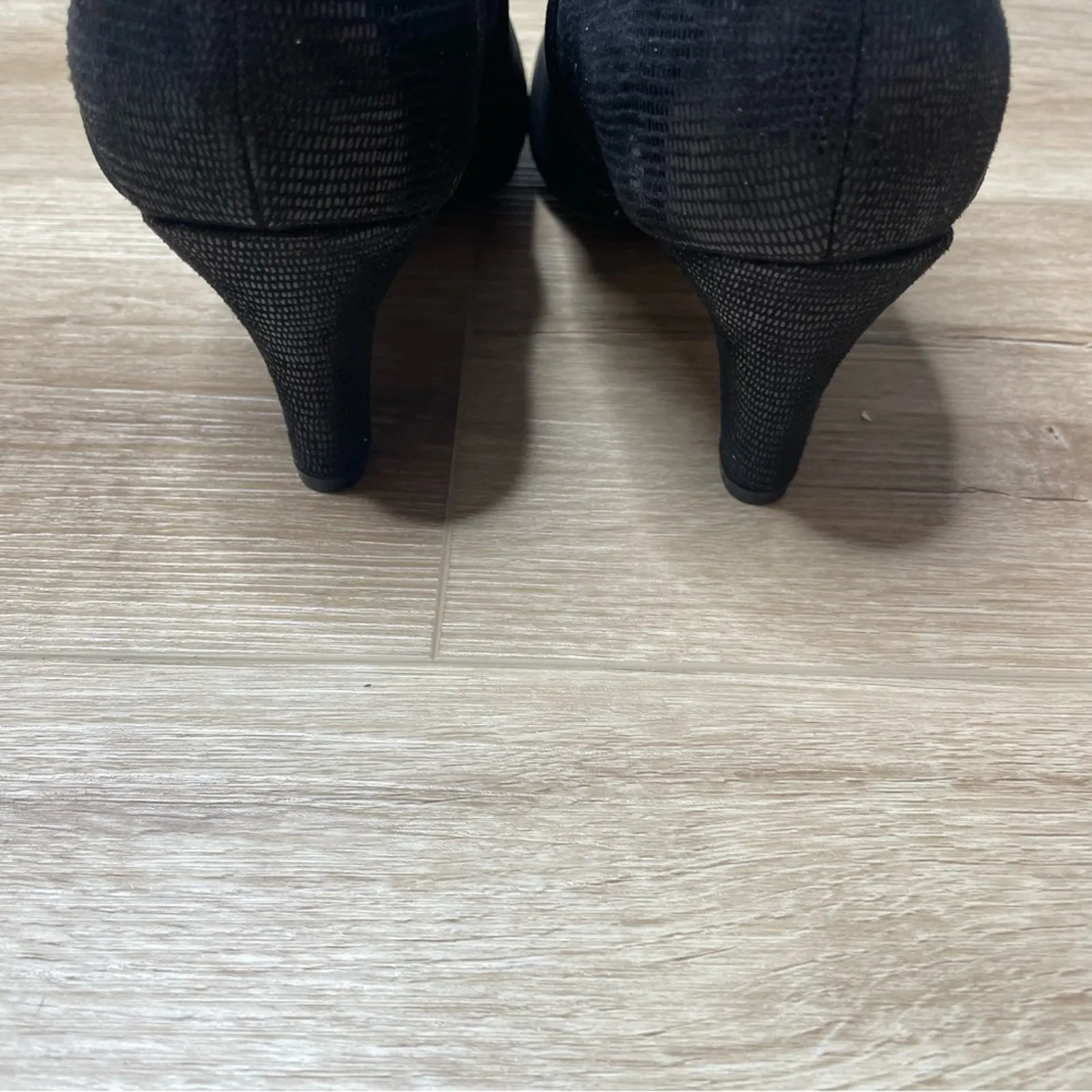 Karen Scott Women's Black Faux Suede Melanni Stacked Block Heel Ankle Boots sz 9 - Image 7