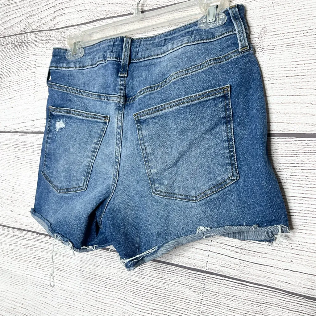 Universal Thread High Rise Midi Distressed Denim Jean Shorts Size 8/29 - Image 8